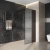 Душевая перегородка Niagara Nova NG-481-90FBLACK профиль черный матовый, стекло рифленое тонированное, 90x200 фото 2