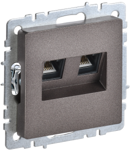 Розетка компьютерная RJ45 2-местная IEK Brite BR-K20-1-K45 темная бронза