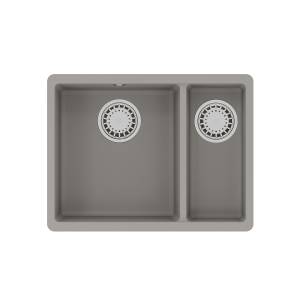 Кухонная мойка Lemark SINARA 550.2-U 9910081 подстольного монтажа с доп.чашей из кварцгранита грей