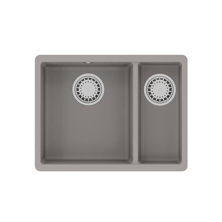 Кухонная мойка Lemark SINARA 550.2-U 9910081 подстольного монтажа с доп.чашей из кварцгранита грей