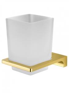 Стакан Wonzon & Woghand WW-9121-LG с держателем, глянцевое золото