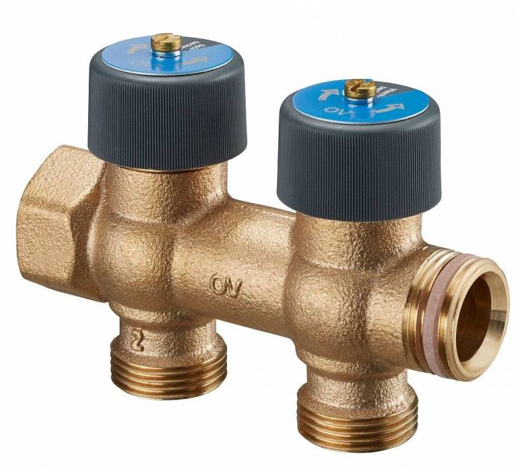 Коллектор Oventrop Multidis R с регулировычными вентилями 3/4x3/4, 2 отвода