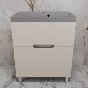 Тумба с раковиной Style Line Матис 70 напольная, крем, раковина серый шелк, 82x70x45
