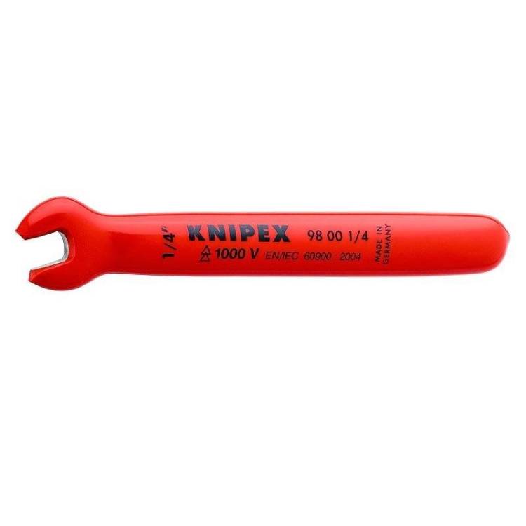Ключ гаечный рожковый KNIPEX дюймовый VDE, размер под ключ 1/4 , 108 мм, диэлектрический