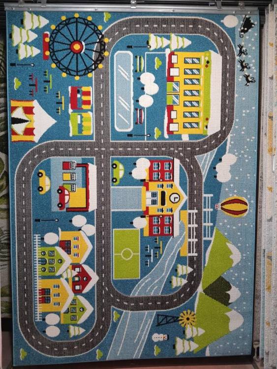 Ковер Play Rugs D580A BLUE/CREAM 0.8x1.5