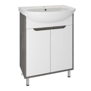 Тумба с раковиной Runo Эко 60 00-00001338 59.5x80 белый, коричневый