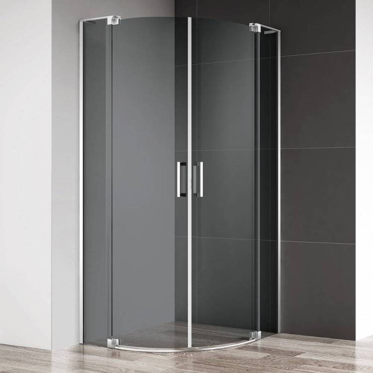 Душевой уголок Cezares Slider R 2 80/90 Grigio Cr профиль хром, стекло серое