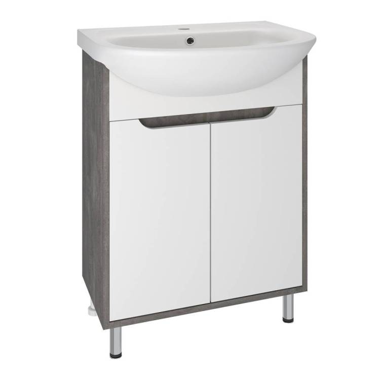 Тумба с раковиной Runo Эко 60 00-00001338 59.5x80 белый, коричневый