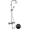 Душевая система Remer Elegance EQ34A8MPUFM25NO черный матовый, с изливом, с термостатом