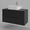 Тумба с раковиной Orange Line Li-100TubMDF+B05-500W черная матовая, 100 см фото 2