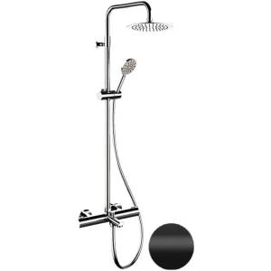 Душевая система Remer Elegance EQ34A8MPUFM25NO черный матовый, с изливом, с термостатом