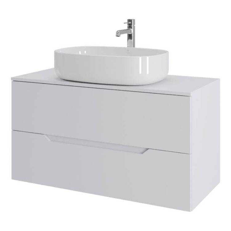 Тумба с раковиной Orange Line Li-100TuwMDF+B04-600W белая матовая, 100 см