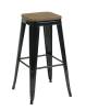 Стул барный Stool Group Tolix YD-H765-W KD LG-01 Черный/Темное дерево