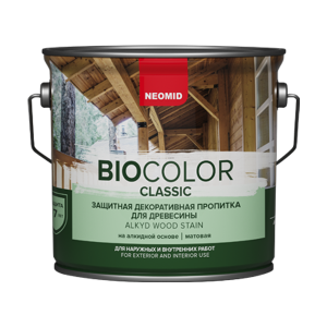 Защитная декоративная пропитка на алкидной основе Neomid Bio Color Classic белая 2.7 л