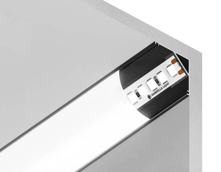 Алюминиевый профиль угловой круглый Ambrella light Illumination GP2100BK