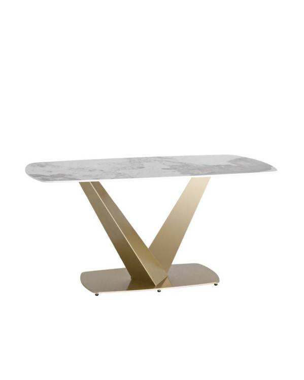 Стол обеденный Stool Group Аврора DF0093DT 160 DUAL керамика светлая 160x90x76