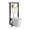 Комплект Wasserkraft Vils 56TLT.010.ME.PG03.H002 унитаз подвесной, белый, сиденье микролифт, с инсталляцией, кнопка золото