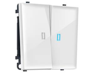 Комплект механизма 2-клавишного выключателя Ambrella Volt Sigma MS104020 белый глянец