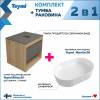 Тумба с раковиной Teymi Ritta подвесная, дуб, графит, 55 см, с раковиной Martta 50 фото 2