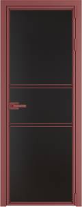 Межкомнатная дверь Profil Doors 2 AX цвет профиля Красный антрацит, стекло безопасное 6 мм монохром черный 700x2000