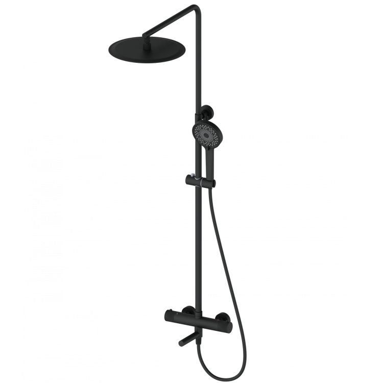 Душевая стойка Wonzon & Woghand WW-88739902-MB с термостатом, черный
