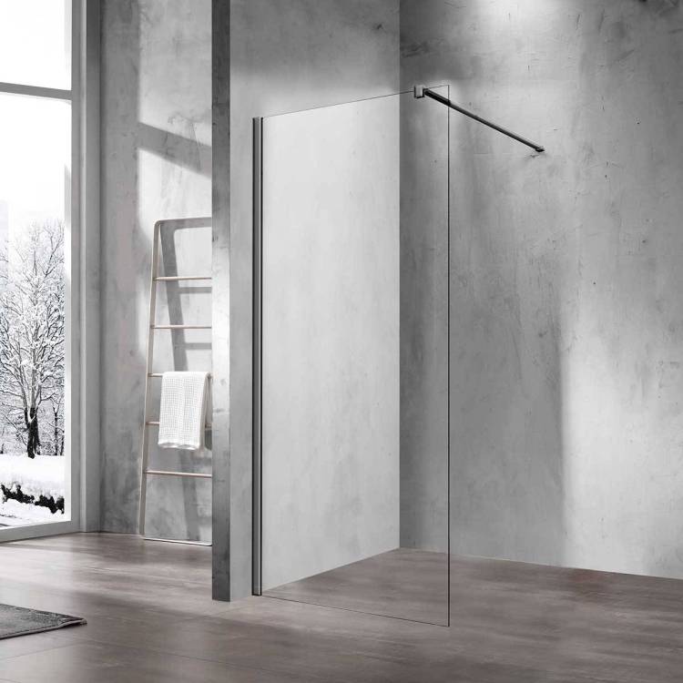 Душевая перегородка Vincea Walk-in VSW-1H600CLGM 600x2000, вороненая сталь, стекло прозрачное