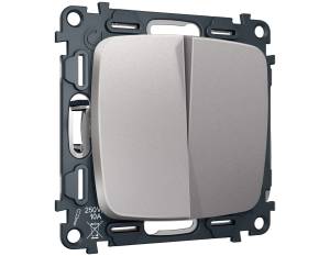 Комплект механизма 2-клавишного перекрестного выключателя Ambrella Volt MO MO503030 сталь матовый