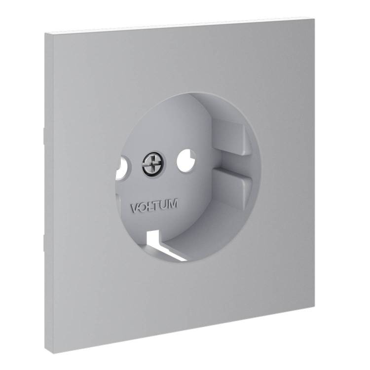 Лицевая панель для розетки с заземлением Voltum S70 VLS000616 серый