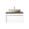 Тумба с раковиной Kerama Marazzi Modula белая глянцевая, 80 см, раковина PLR.wb.60\SAN