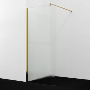 Душевая перегородка Wasserkraft Rur 30W40PG-TXG профиль глянцевое золото, стекло текстурное, 120x120x200