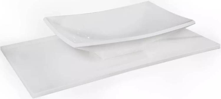 Столешница Armadi Art Vallessi 851-080-46 Solid Glass белая прямая 81x46см
