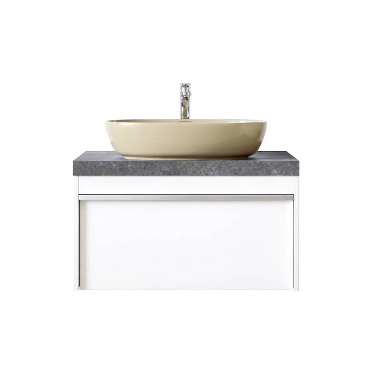 Тумба с раковиной Kerama Marazzi Modula белая глянцевая, 80 см, раковина PLR.wb.60\SAN