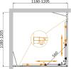 Душевой уголок Cezares Molveno MOLVENO-A-22-100+20-C-BORO-IV профиль брашированное золото, стекло прозрачное, 120x120x195 фото 6