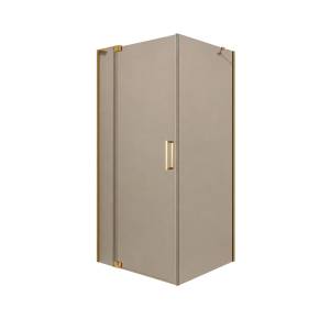 Душевой уголок Cezares SLIDER-AH-1-100-90/100-BR-BORO профиль брашированное золото, стекло бронза, 90x100x195