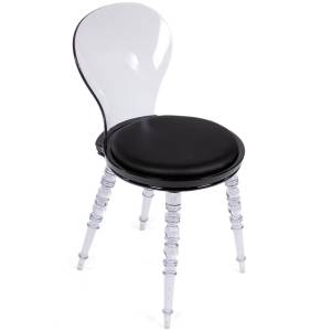 Стул Bradex Home Babel FR 0057, черный с прозрачными ножками