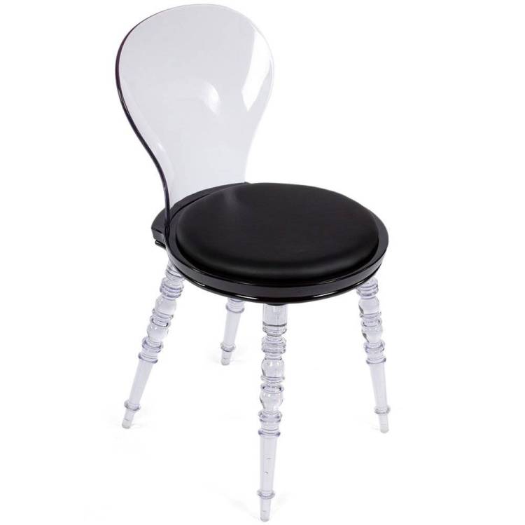 Стул Bradex Home Babel FR 0057, черный с прозрачными ножками