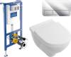 Комплект  Унитаз подвесной Villeroy&Boch O.Novo 5660 H101 alpin + Система инсталляции для унитазов Villeroy&Boch 92242700 + Кнопка смыва