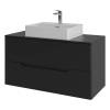 Тумба с раковиной Orange Line Li-100TubMDF+B04-500W черная матовая, 100 см