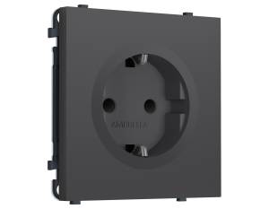 Комплект механизма электрической розетки с заземлением со шторками Ambrella Volt Sigma MS907010 графит мягкое касание