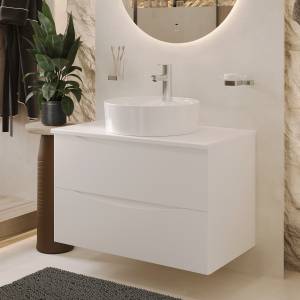 Тумба с раковиной BOND Cube T05805-S03430 белая матовая, 80 см