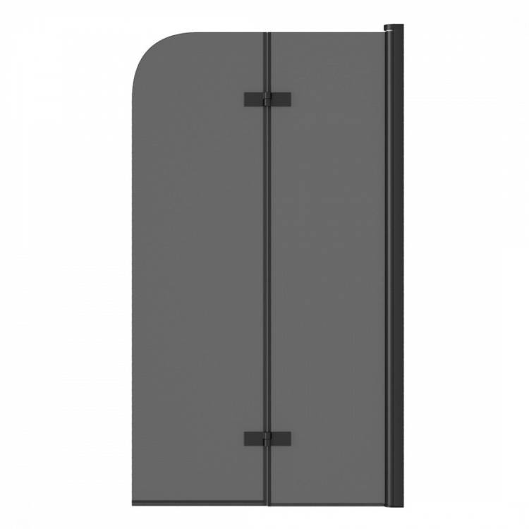 Шторка на ванну Maretti Valentina VA41R8014098-560 профиль черный, стекло тонированное, 80x140 см