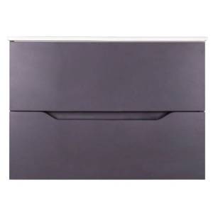 Тумба с раковиной Orange Line Li-80Tug+Ra подвесная, графит матовый