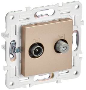 ТВ-розетка TV+SAT IEK Skandy SK-AF20-O-K98 песочный