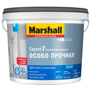 Краска для стен и потолков латексная Marshall Export 7 матовая база BC 4.5 л