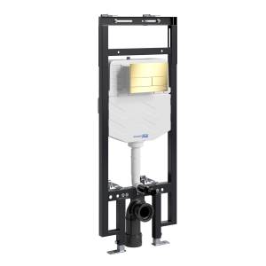 Система инсталляции для унитазов Wasserkraft Dinkel 58TLT.010.ME.PG04 клавиша золото глянцевое