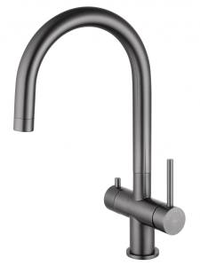 Смеситель для кухни Wonzon & Woghand WW-3211-BGG c подключением фильтра, темный графит