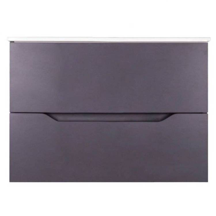 Тумба с раковиной Orange Line Li-80Tug+Ra подвесная, графит матовый