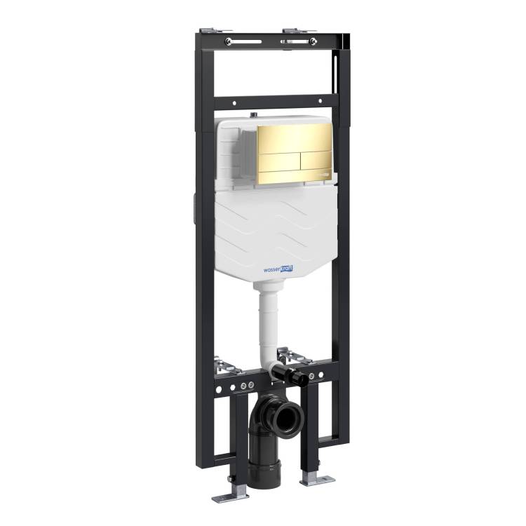 Система инсталляции для унитазов Wasserkraft Dinkel 58TLT.010.ME.PG04 клавиша золото глянцевое