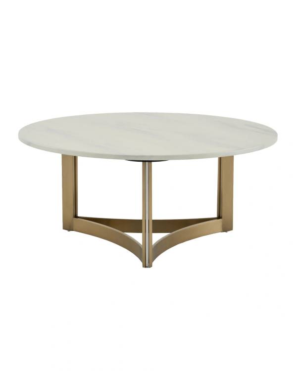 Стол журнальный Stool Group Кассия ECT-292-BRCGS-white 333-2 светлая керамика 90x90x40