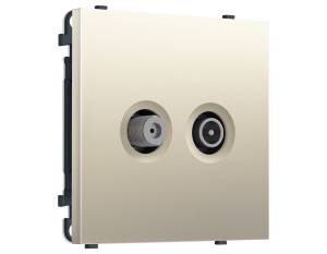 Комплект механизма TV розетки оконечной+SAT Ambrella Volt Sigma MS553310 шелк